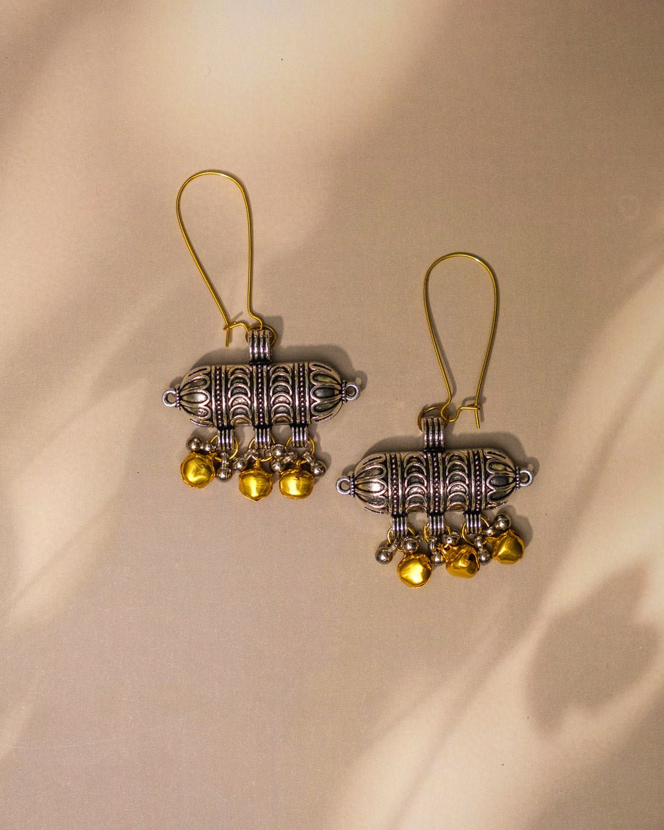 Fabric Cowrie Shell Oxidised Choker Set - shop_name