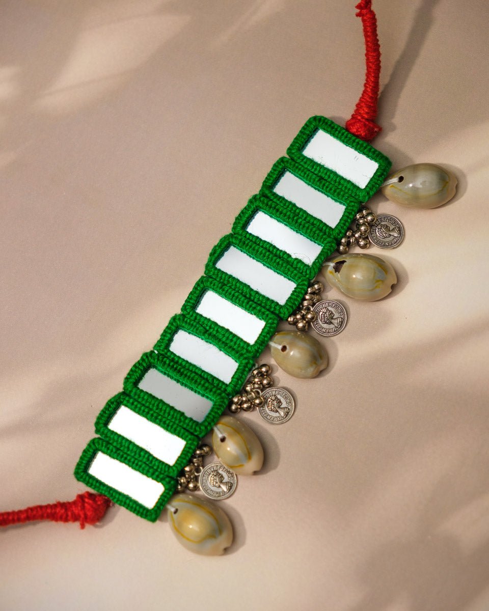Green Cowrie Choker Choker Set - shop_name