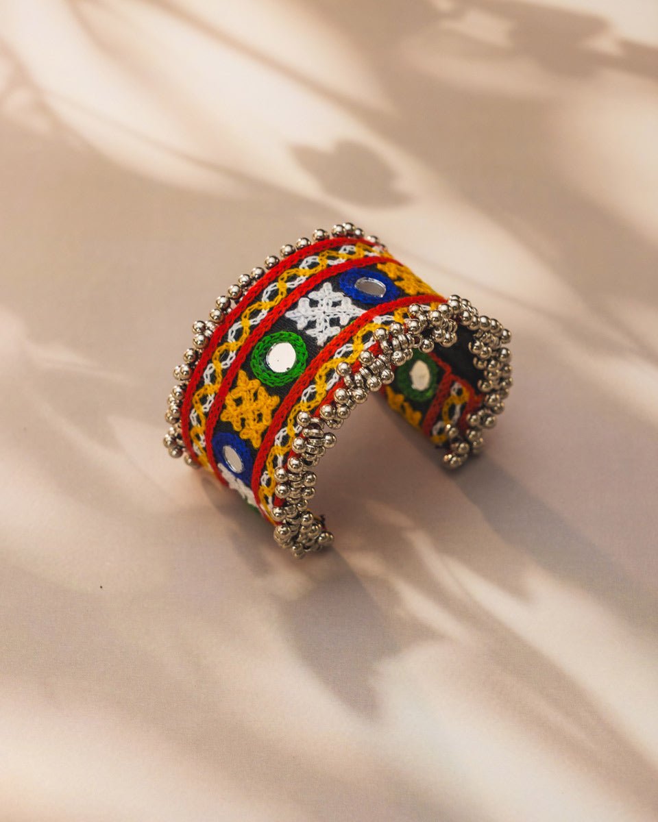 Handcrafted Embroidered Fabric - Mirror Work Adjustable Kada for Garba - shop_name