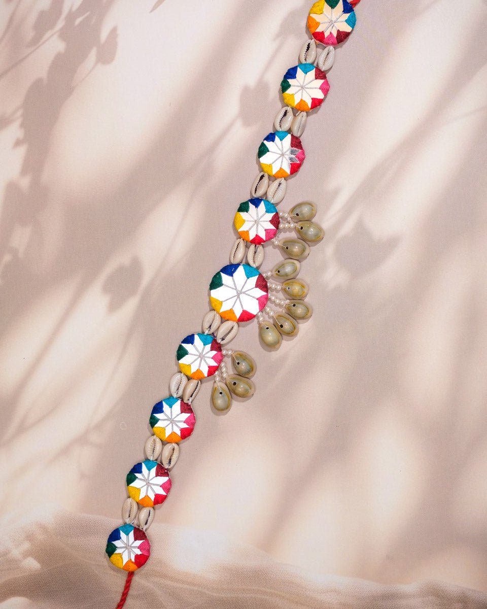 Handcrafted Round Mirror Cowrie Kamar Patta - shop_name