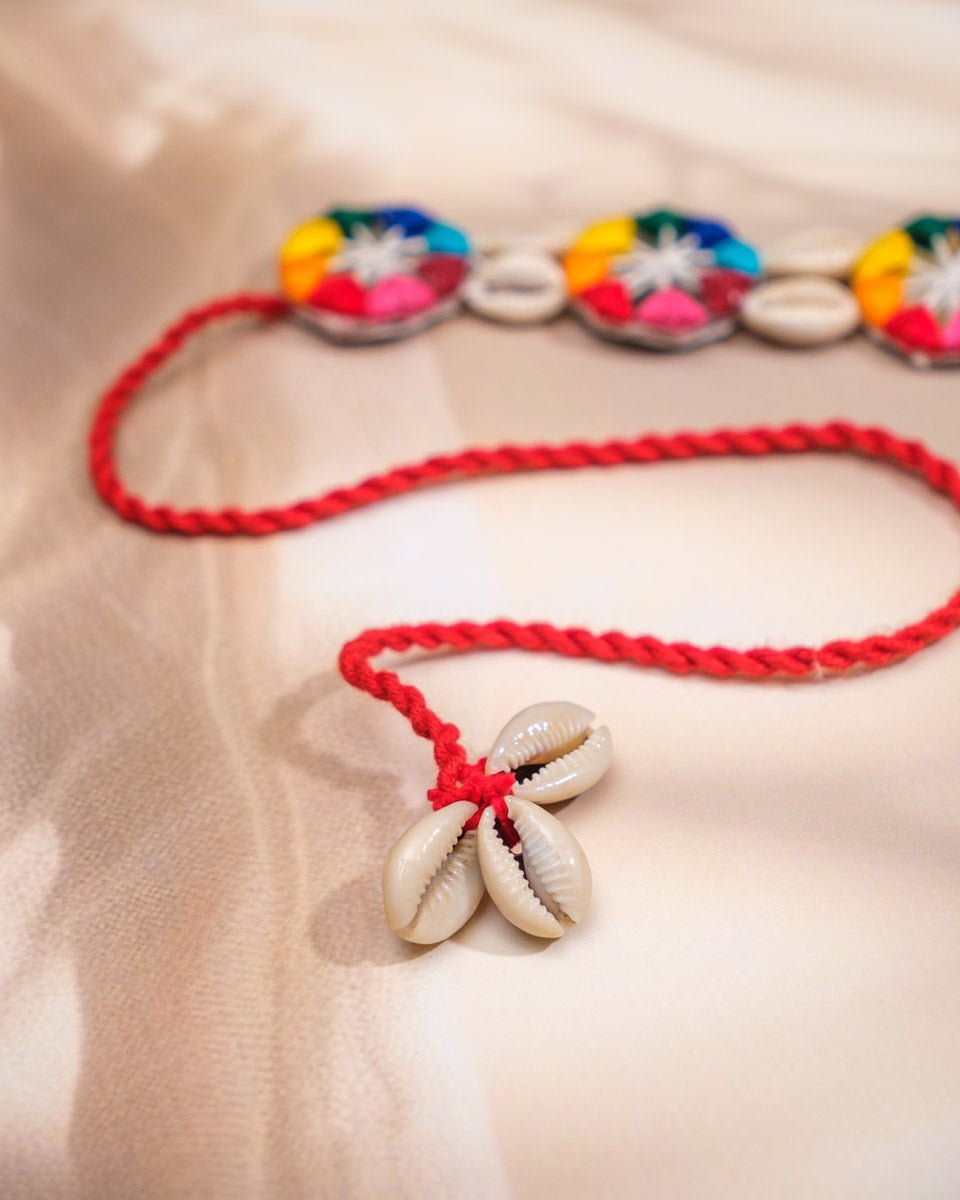 Handcrafted Round Mirror Cowrie Kamar Patta - shop_name