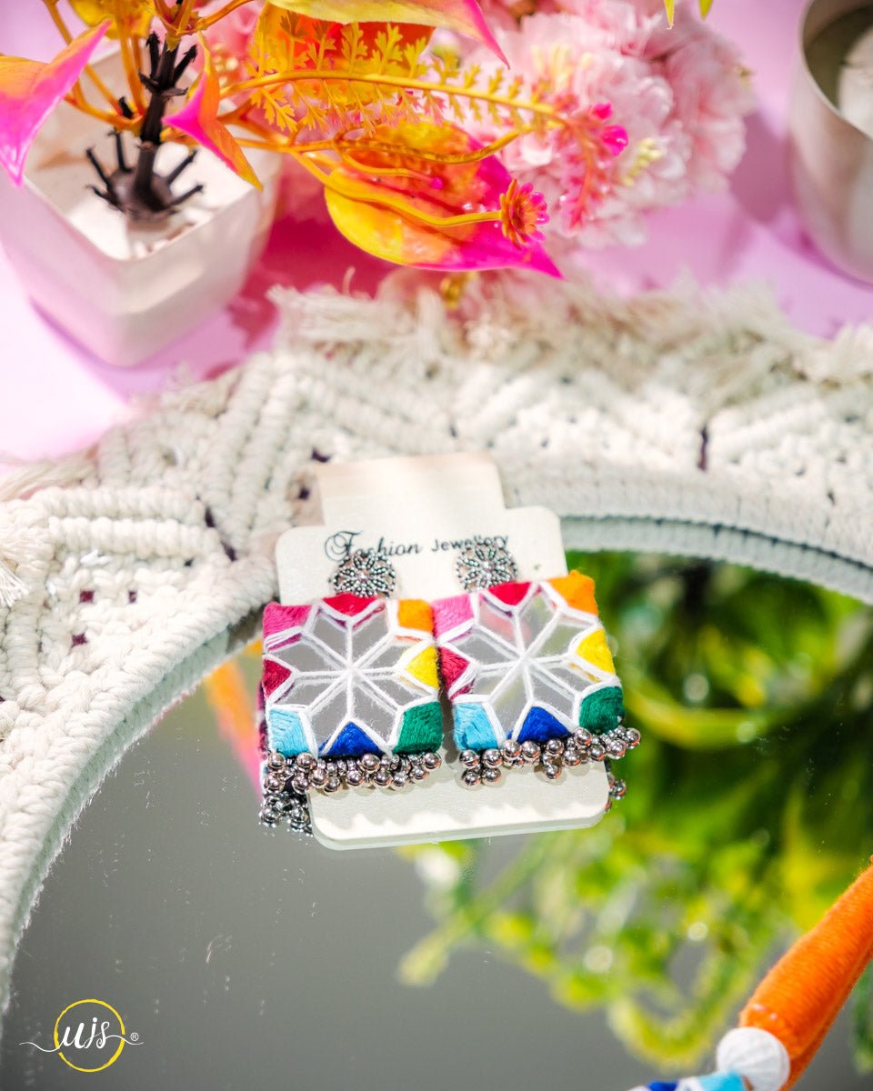 Handmade Fabric Mirror Necklace Set | Ethnic Jewellery for Women - shop_name