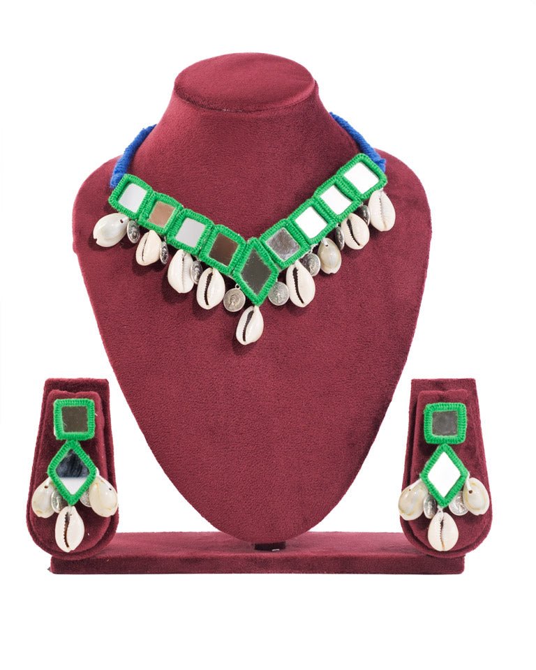 Multicolor Mirror Choker Necklace Set | Ethnic Jewellery for Women - shop_name