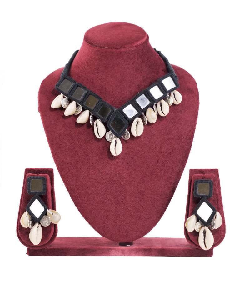 Multicolor Mirror Choker Necklace Set | Ethnic Jewellery for Women - shop_name