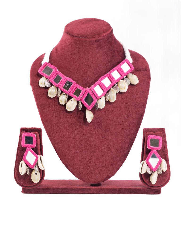 Multicolor Mirror Choker Necklace Set | Ethnic Jewellery for Women - shop_name