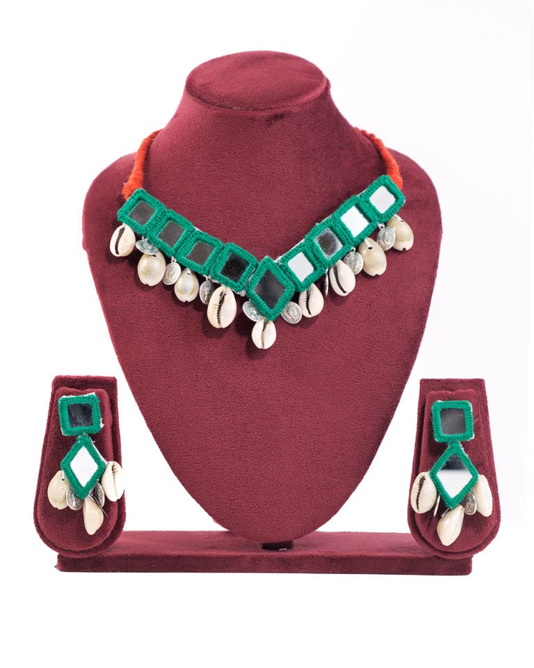 Multicolor Mirror Choker Necklace Set | Ethnic Jewellery for Women - shop_name