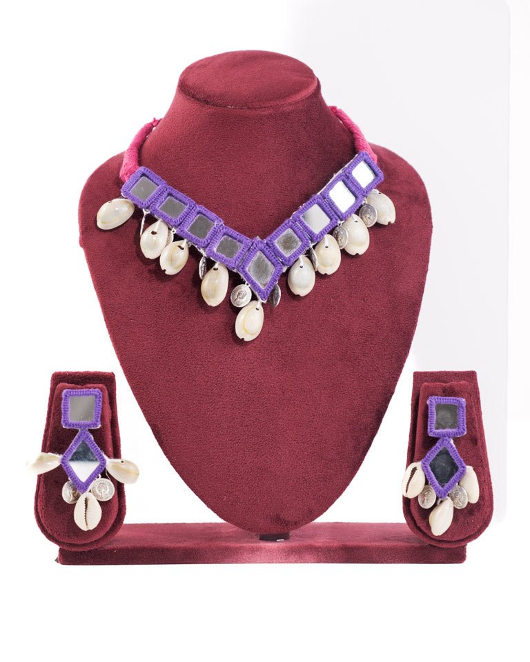 Multicolor Mirror Choker Necklace Set | Ethnic Jewellery for Women - shop_name
