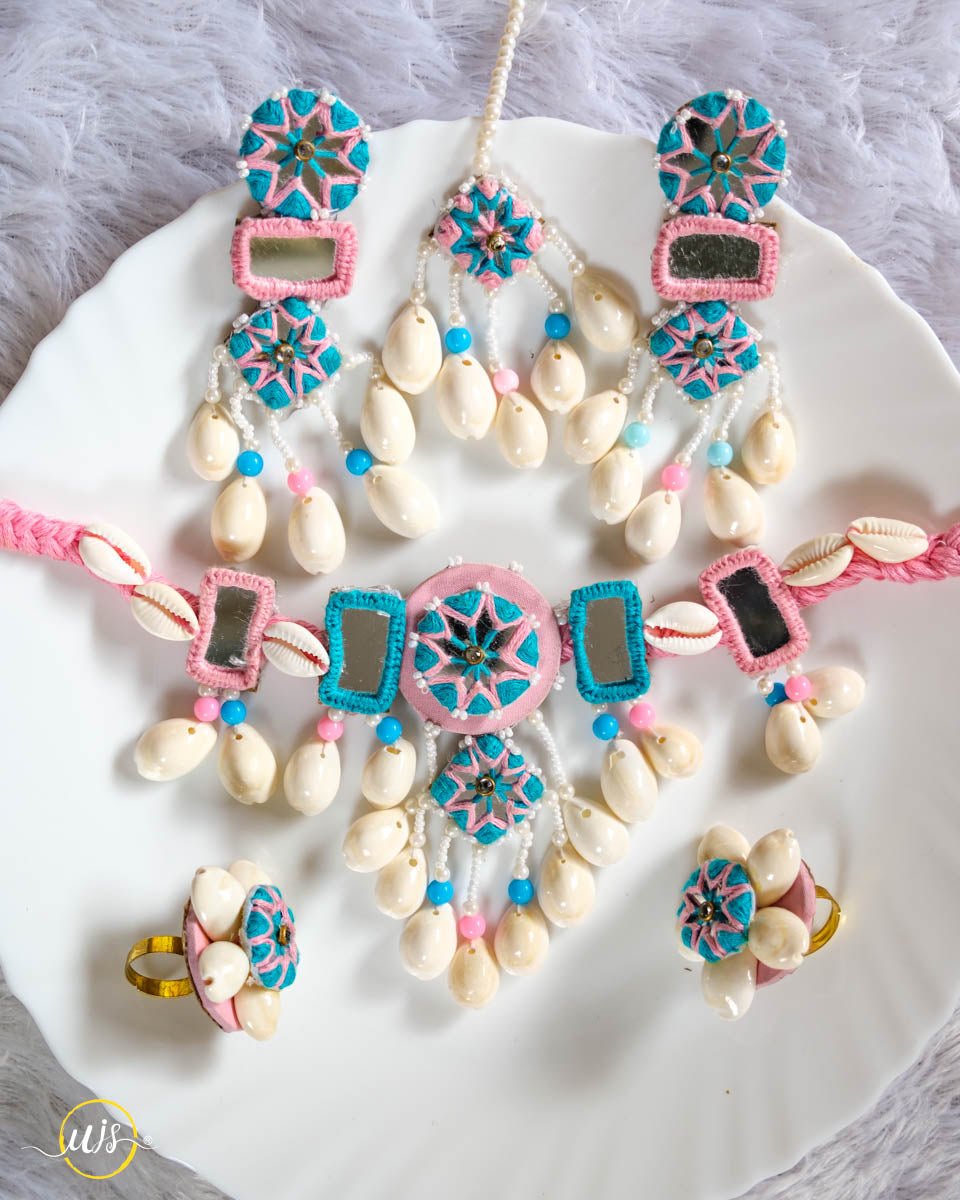 Pink & Turquoise Shell Jewellery Set - shop_name