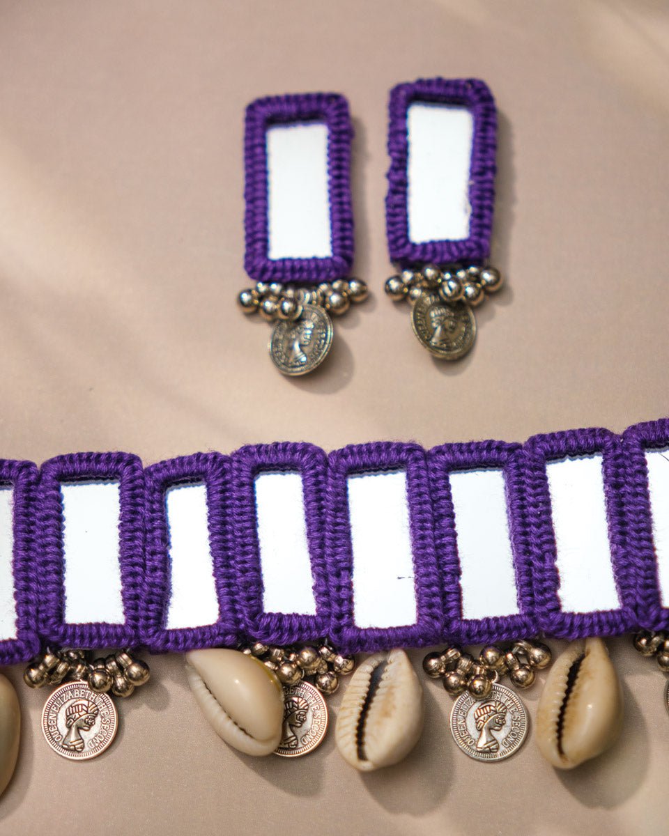Purple Cowrie Choker Choker Set - shop_name