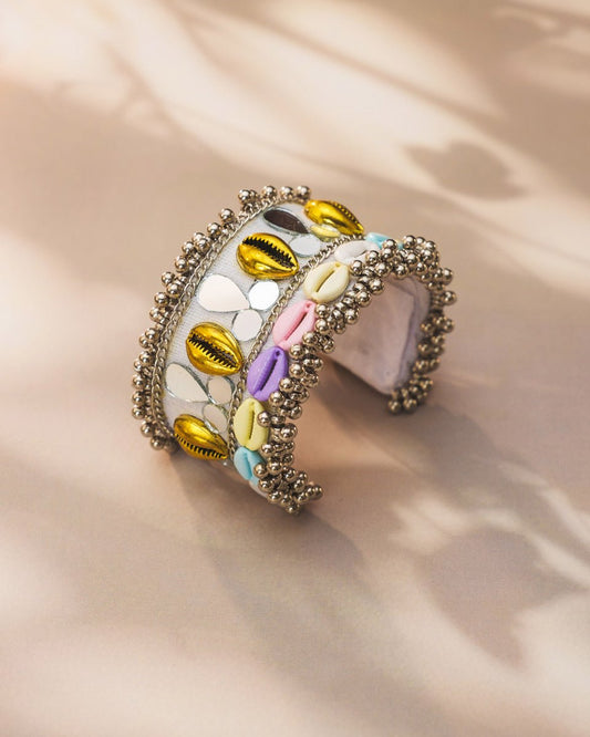 Statement Kada with Gold Cowries – Navratri Jewellery by UJS - shop_name