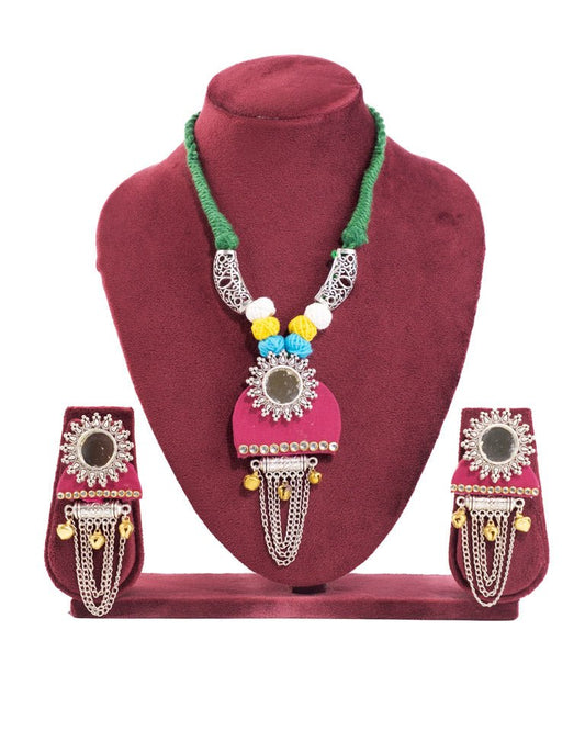 Traditional Mirror Bead Necklace Set - shop_name