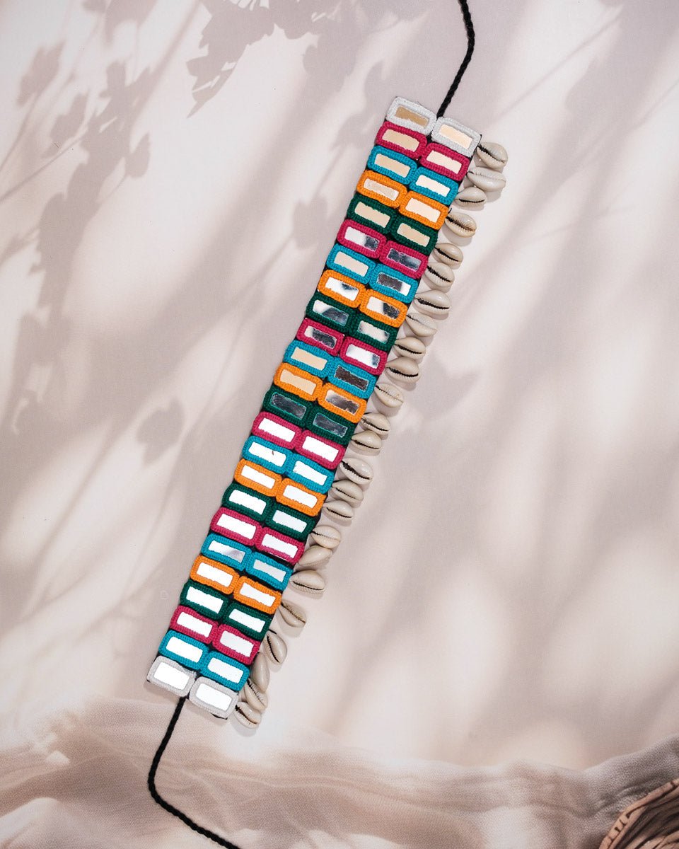 Vibrant Double Layer Rectangular Mirror Kamar Patta - shop_name