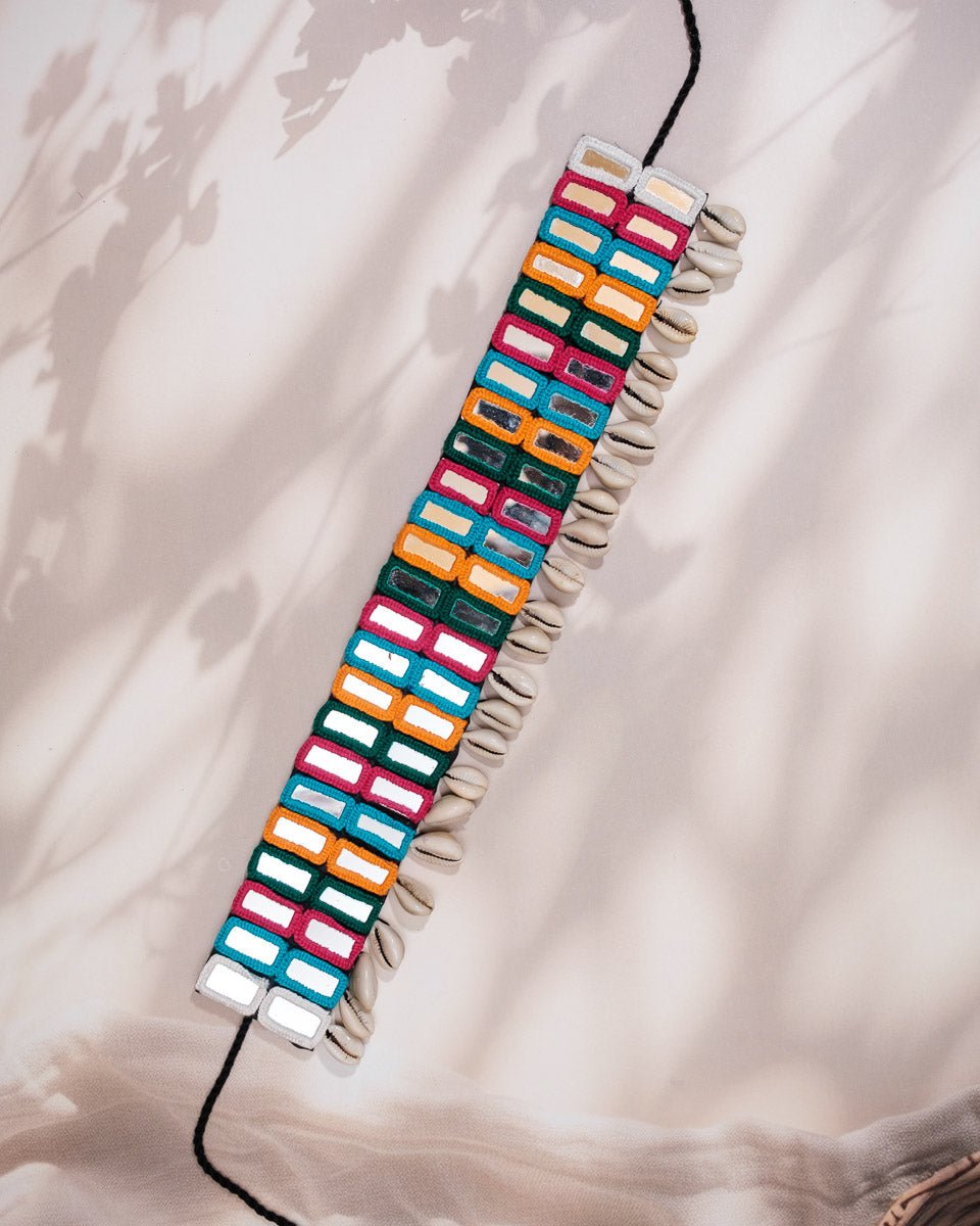 Vibrant Double Layer Rectangular Mirror Kamar Patta - shop_name