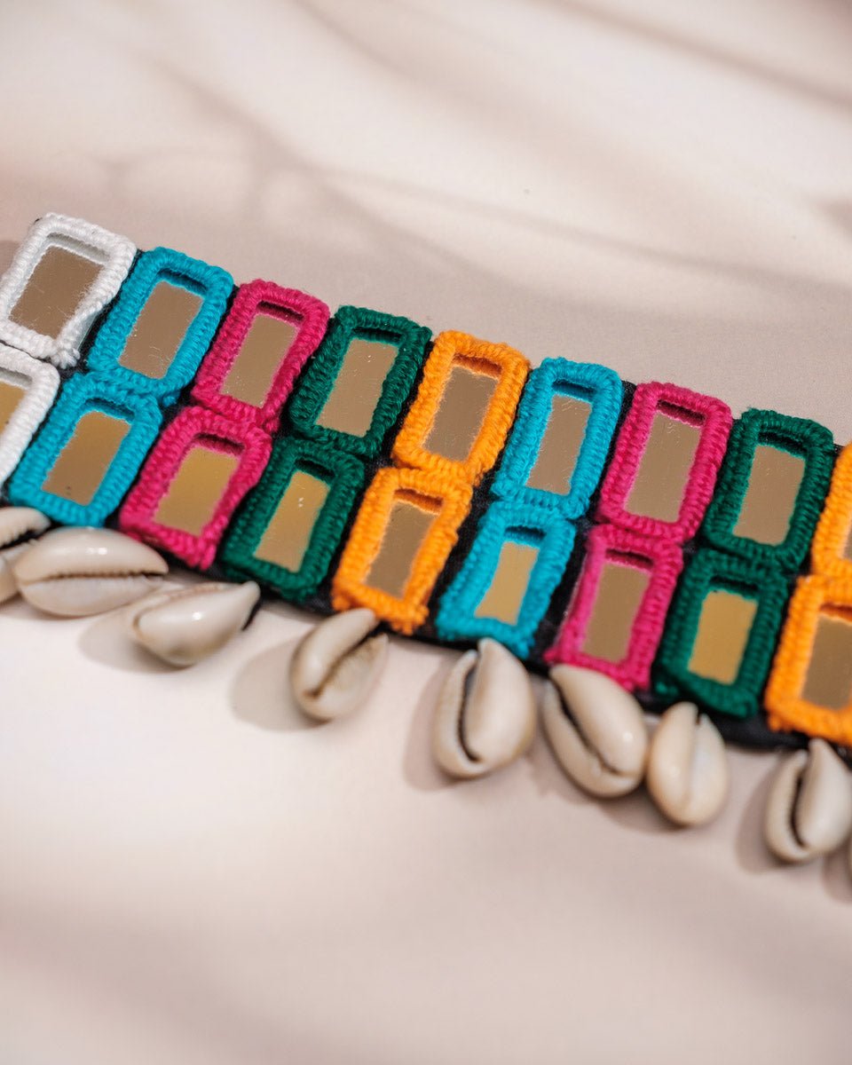 Vibrant Double Layer Rectangular Mirror Kamar Patta - shop_name