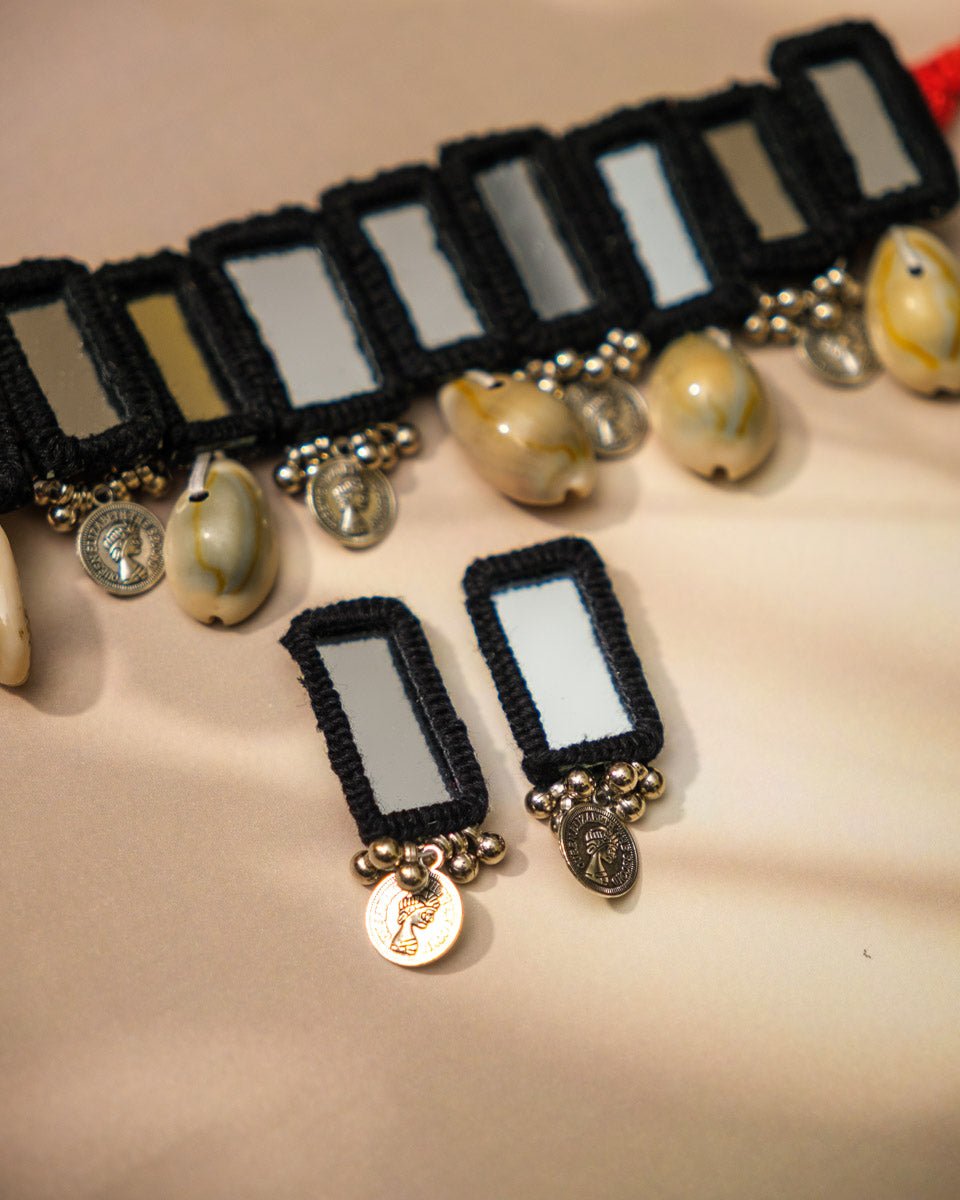 Black Cowrie Choker Choker Set - shop_name