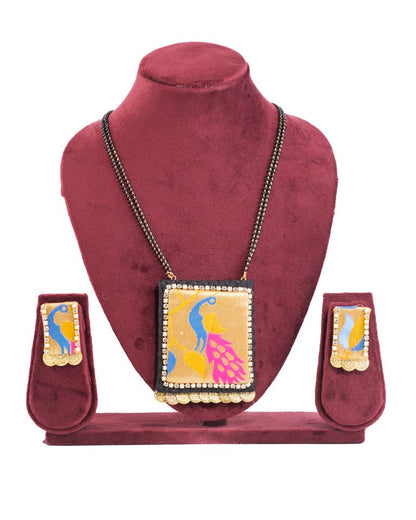 Colorful Peacock Fabric Necklace - shop_name