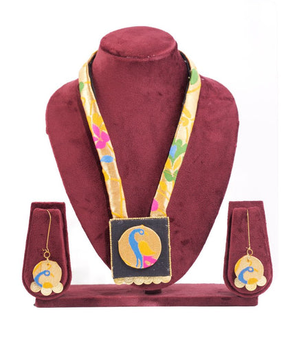Colorful Peacock Fabric Necklace - shop_name