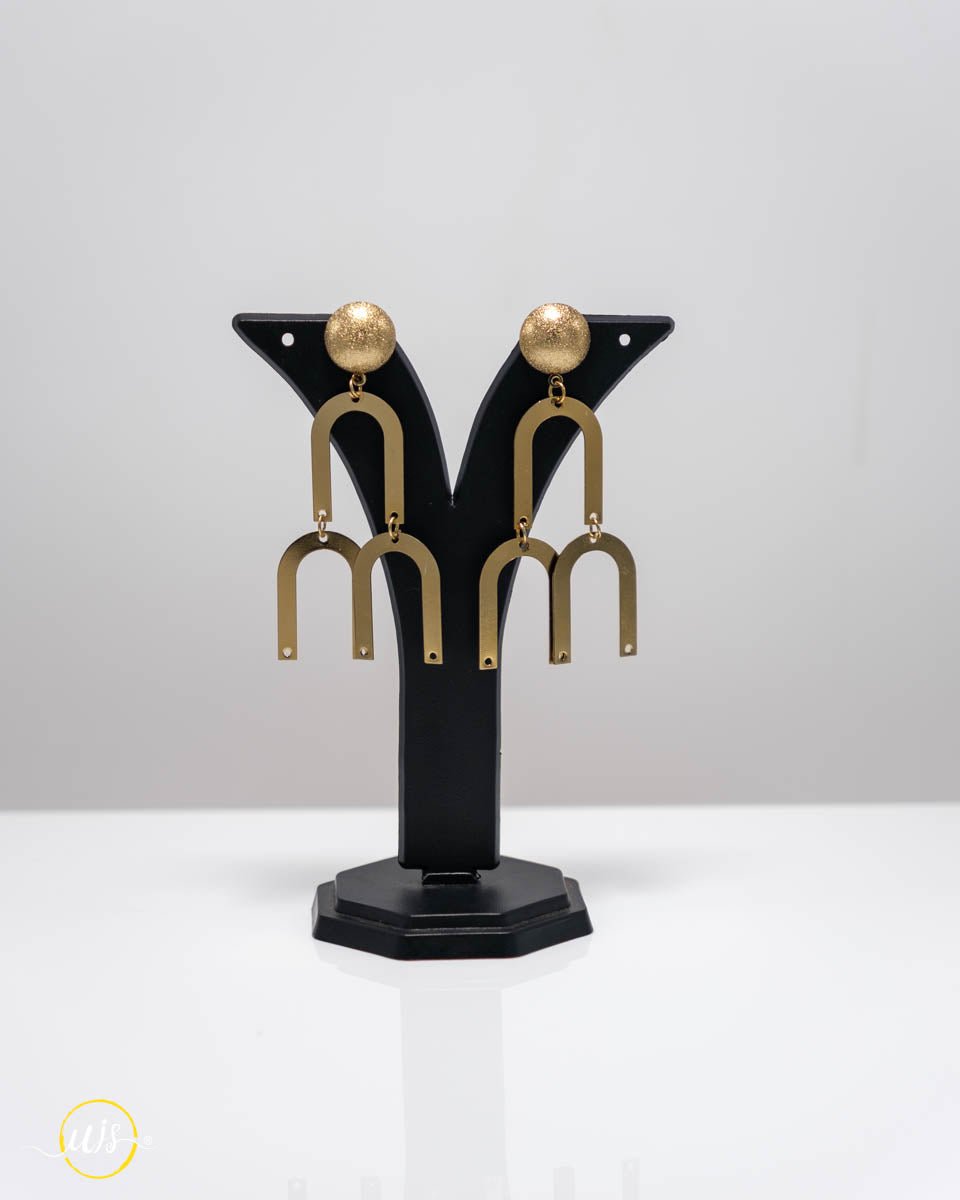 Contemporary Geometric Arc Dangler Earrings - shop_name 