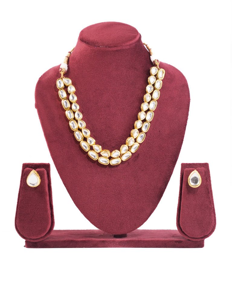 Double Layer Kundan Necklace Set - shop_name