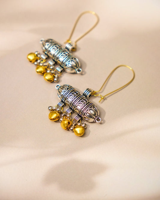 Fabric Cowrie Shell Oxidised Choker Set - shop_name