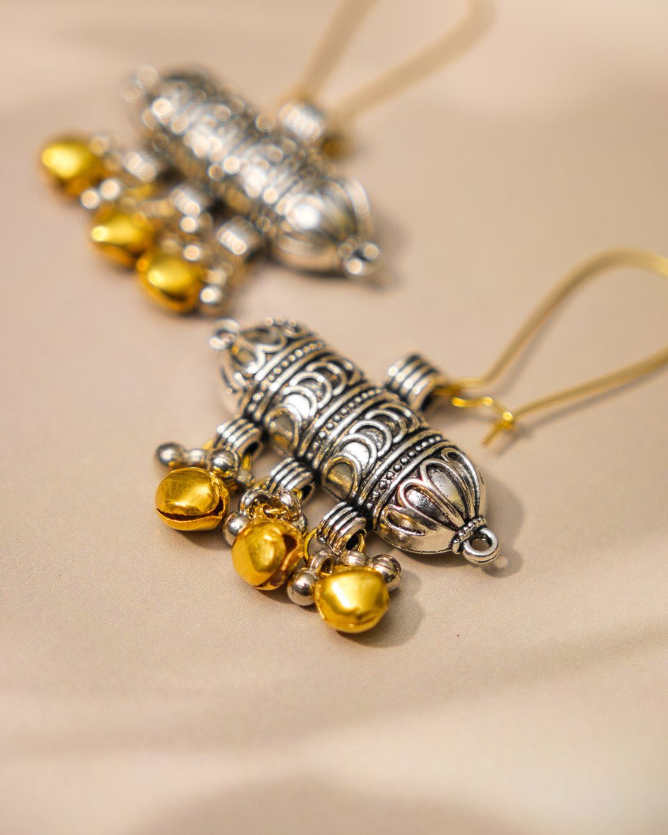 Fabric Cowrie Shell Oxidised Choker Set - shop_name