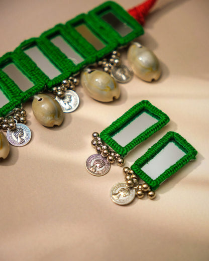 Green Cowrie Choker Choker Set - shop_name