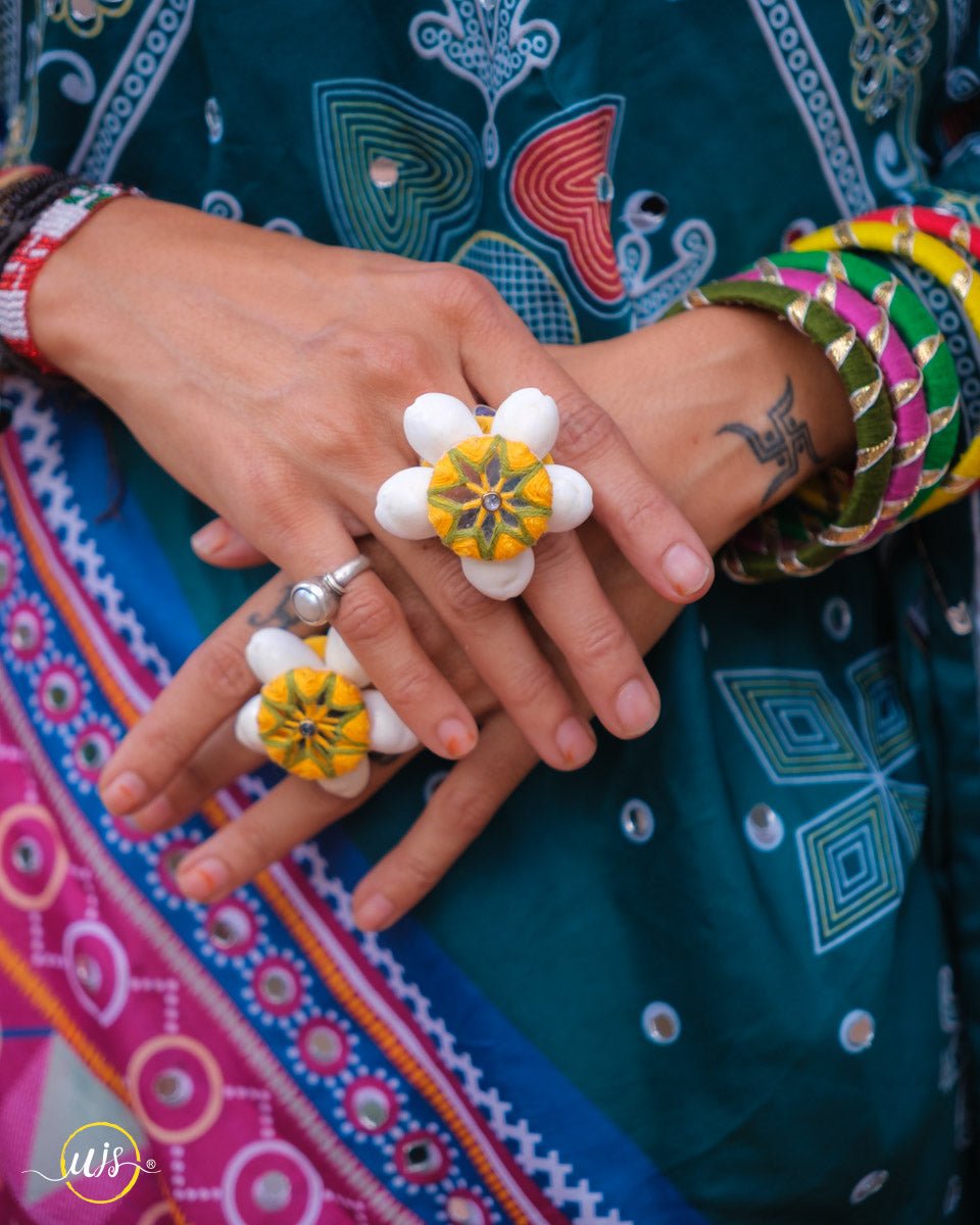 Haldi Yellow Fabric Shell Set - shop_name