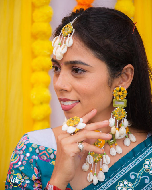 Haldi Yellow Fabric Shell Set - shop_name