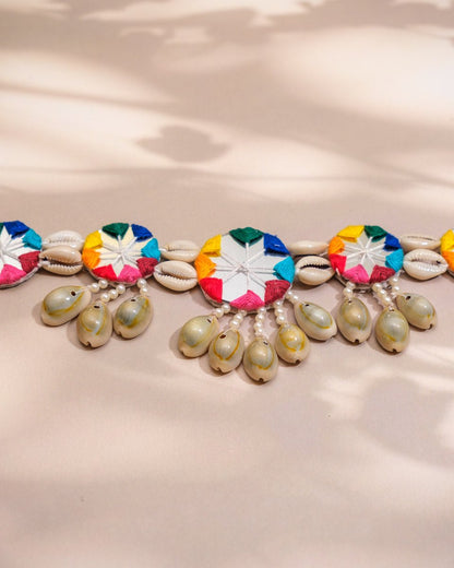 Handcrafted Round Mirror Cowrie Kamar Patta - shop_name