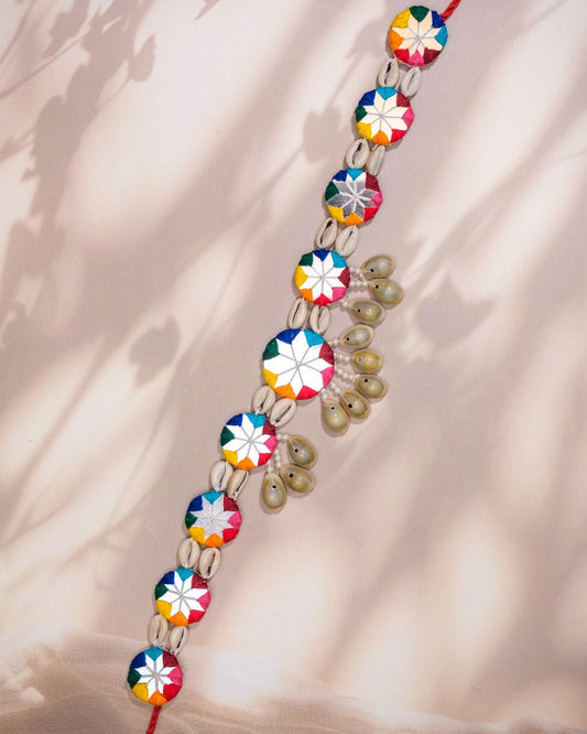 Handcrafted Round Mirror Cowrie Kamar Patta - shop_name