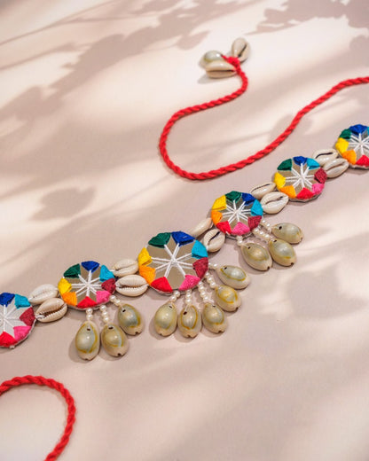 Handcrafted Round Mirror Cowrie Kamar Patta - shop_name