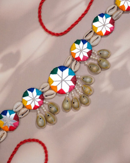 Handcrafted Round Mirror Cowrie Kamar Patta - shop_name