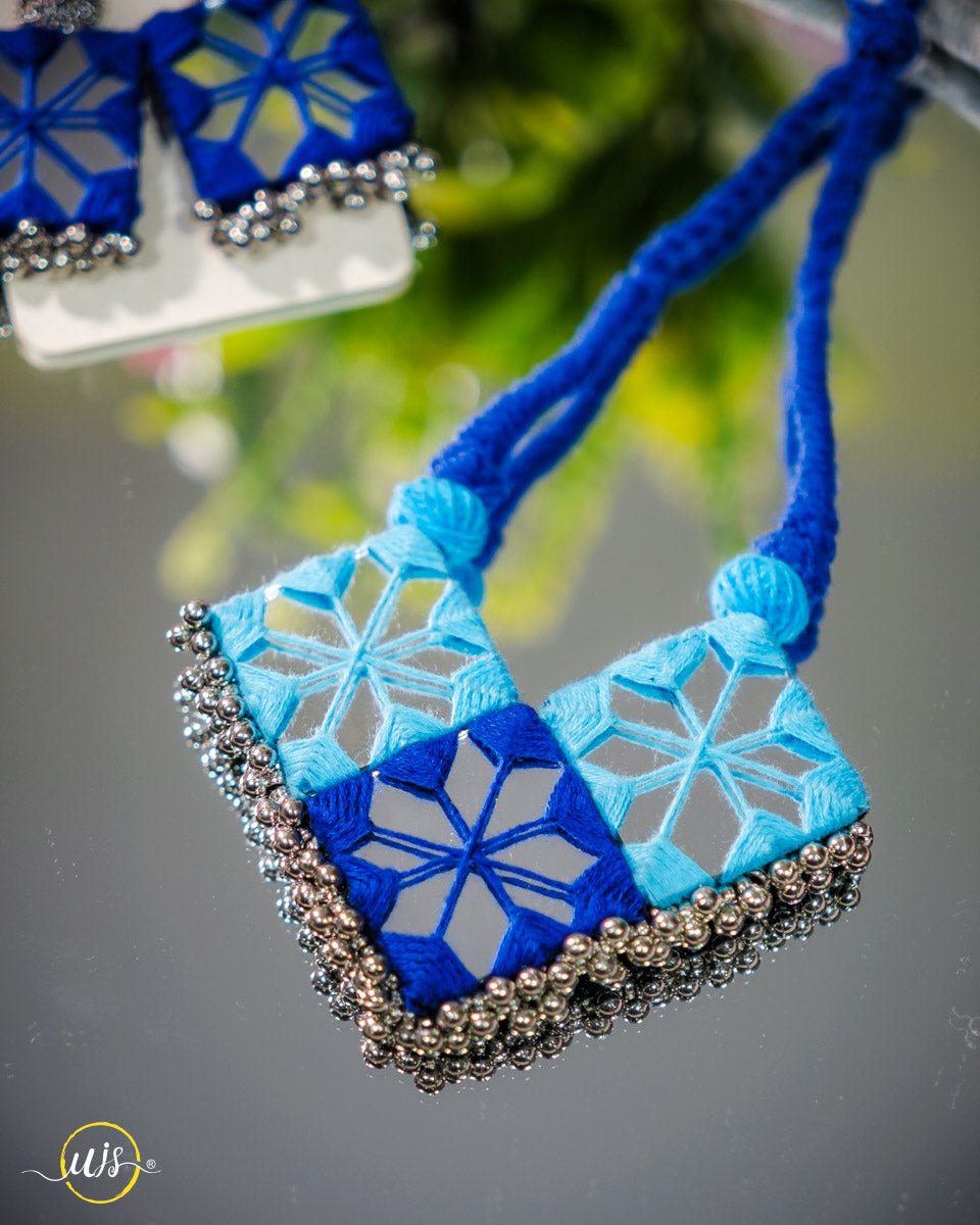 Handmade Fabric Mirror Necklace Set | Ethnic Jewellery for Women - shop_name