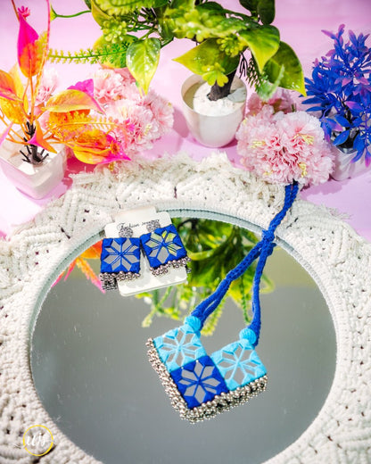 Handmade Fabric Mirror Necklace Set | Ethnic Jewellery for Women - shop_name