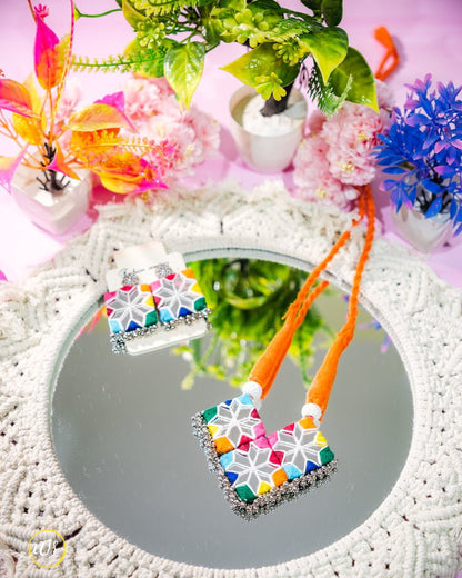 Handmade Fabric Mirror Necklace Set | Ethnic Jewellery for Women - shop_name