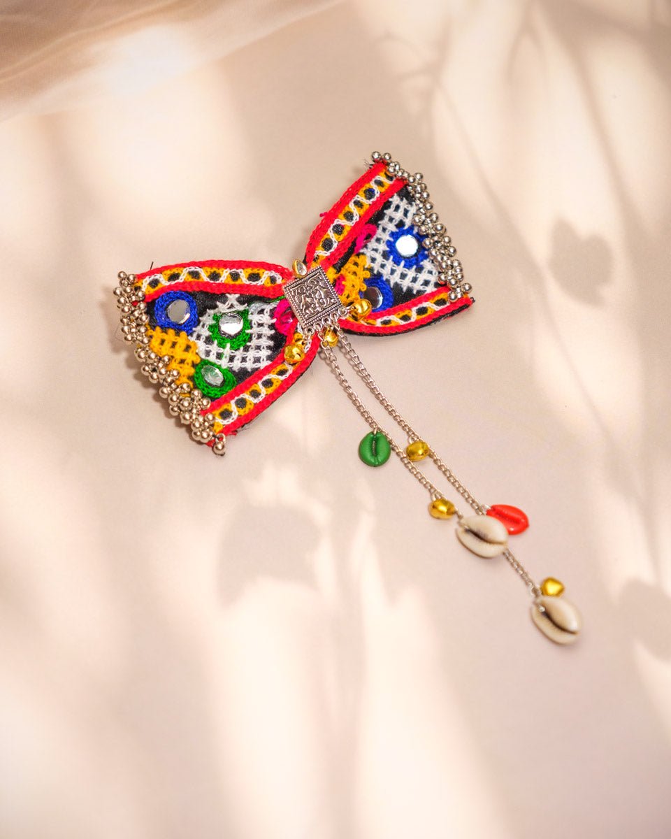 Kutchi Embroidered Bow Hair Clip - shop_name