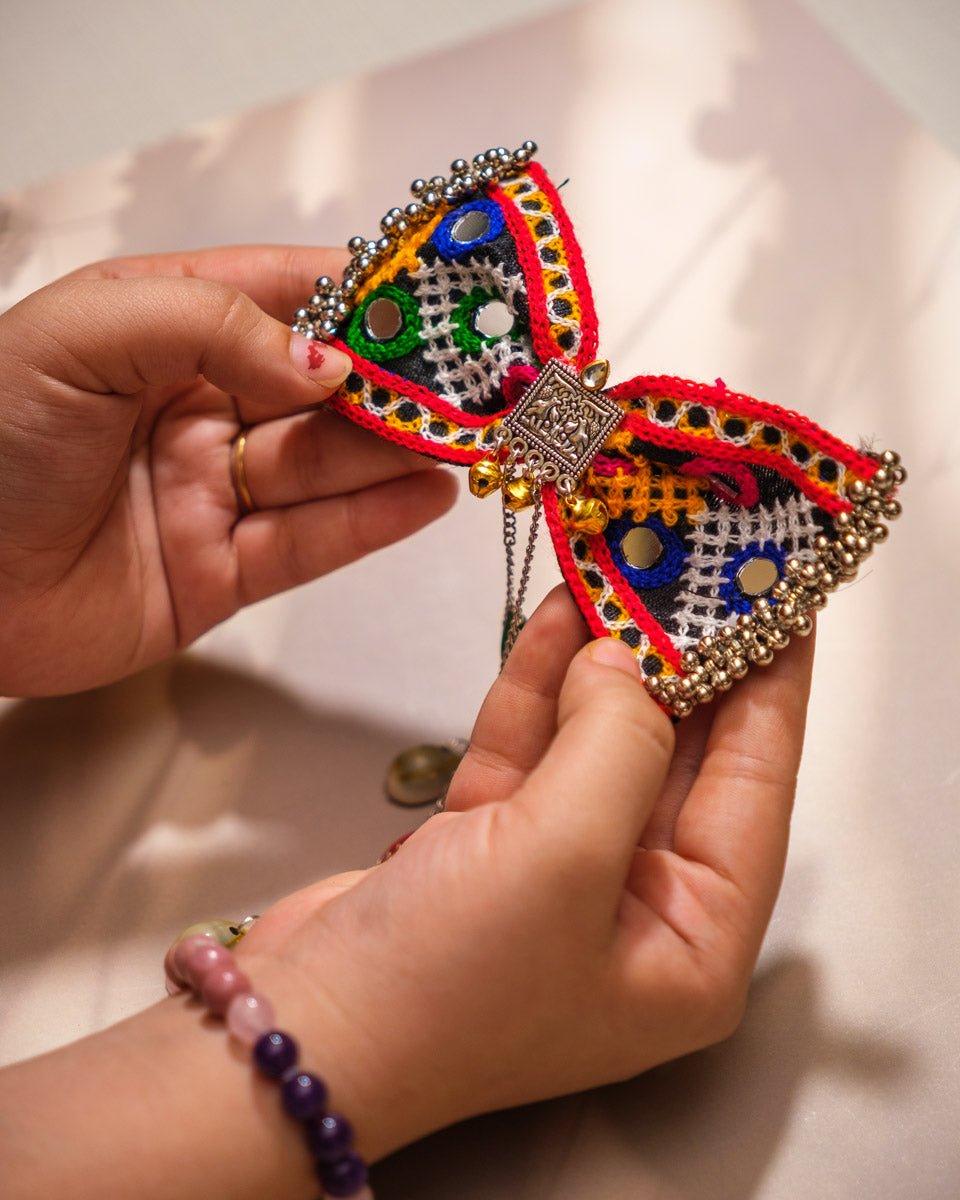 Kutchi Embroidered Bow Hair Clip - shop_name