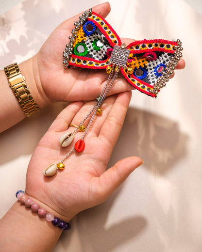 Kutchi Embroidered Bow Hair Clip - shop_name