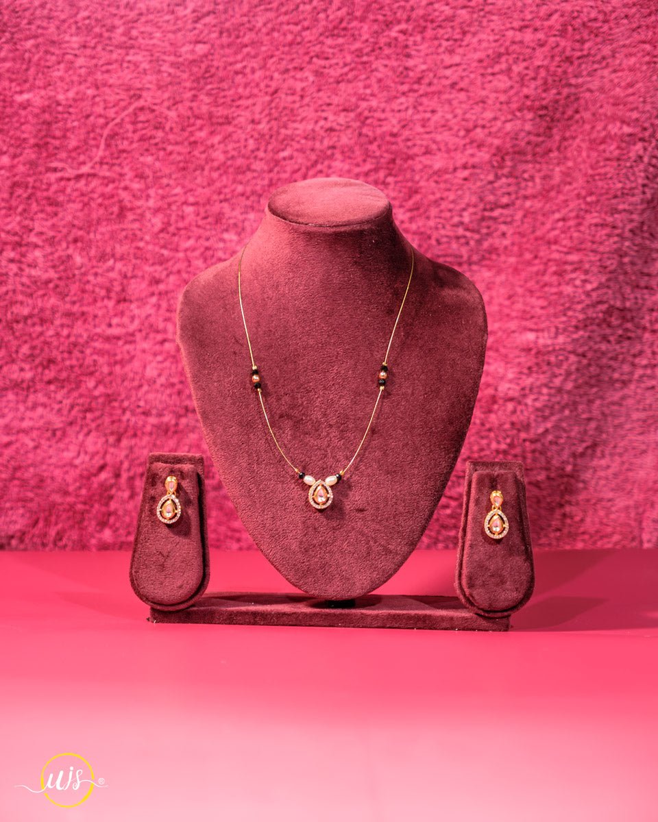 Minimalist White Stone Daily Wear Mangalsutra - shop_name 