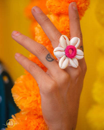 Multi Colour Mirror Work With Cowrie Shell Jewellary Set - shop_name 