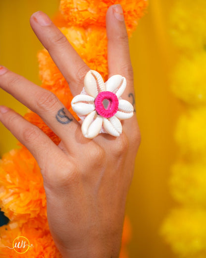 Multi Colour Mirror Work With Cowrie Shell Jewellary Set - shop_name 