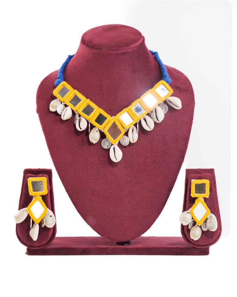 Multicolor Mirror Choker Necklace Set | Ethnic Jewellery for Women - shop_name