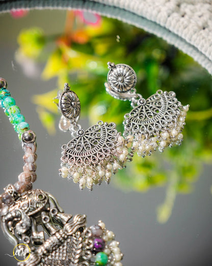 Oxidized Beaded Necklace Set - shop_name