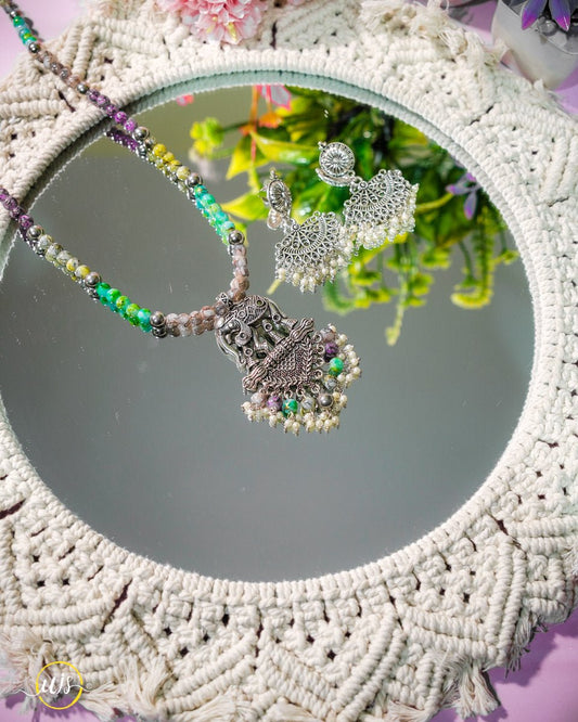 Oxidized Beaded Necklace Set - shop_name