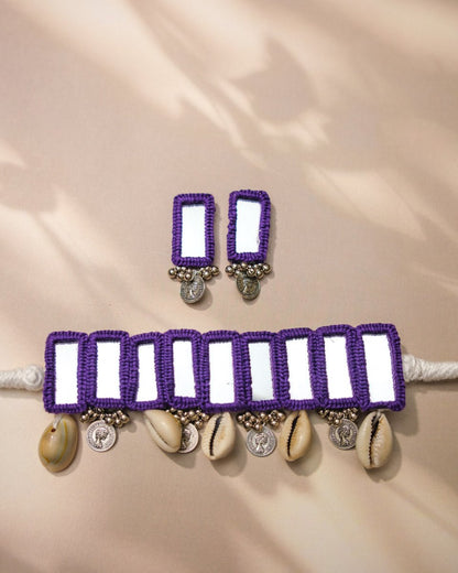 Purple Cowrie Choker Choker Set - shop_name