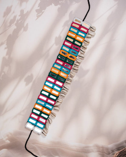 Vibrant Double Layer Rectangular Mirror Kamar Patta - shop_name