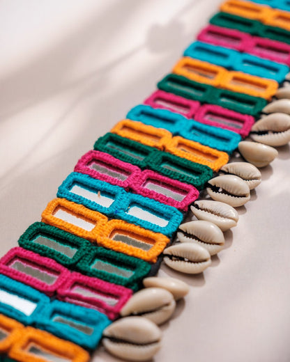 Vibrant Double Layer Rectangular Mirror Kamar Patta - shop_name