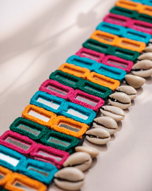 Vibrant Double Layer Rectangular Mirror Kamar Patta - shop_name