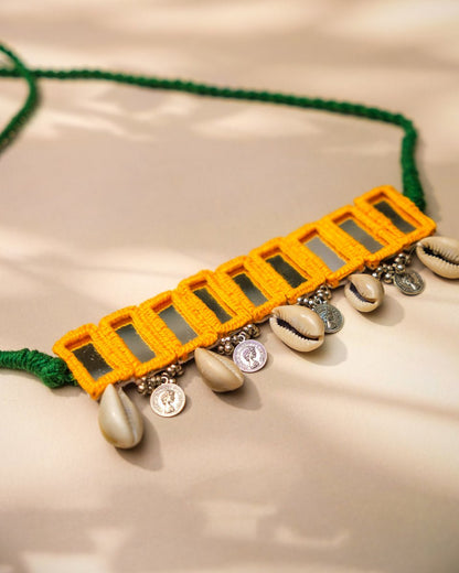 Yellow Cowrie Choker Choker Set - shop_name